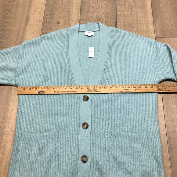 Aerie AEO Cardigan Sweater Womens Size S Green Oversized Button Spring Pockets - Picture 7 of 10